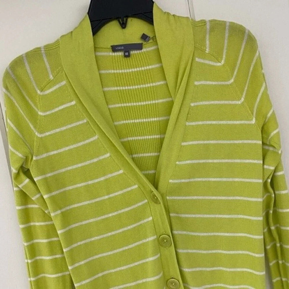 Vince., Stripe Cardigan, Button, V-neck - Picture 3 of 8